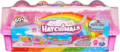 Produktbild von Spin Master Hatchimals Katzenfamilie Eierkarton-Spielset, Mehrfarbig, 235 mm x 121 mm, inkl. 10 Tierfiguren und 2 Zubehörteilen, zum Sammeln (über 60 Hatchimals), Karton zur Aufbewahrung und als tragbares Spielset