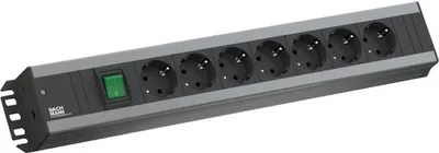Produktbild von BACHMANN Handwerkerleiste 7x Schutzkontakt, Schalter, 19-Zoll-Rack kompatibel, 2 m