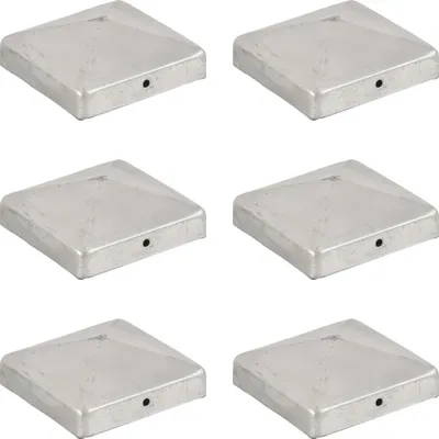 Zdjęcie produktu dla Nakładki na słupki 6 szt. Piramida Ocynkowany metal 91 x 91 mm