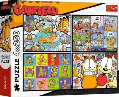 Immagine prodotto di Trefl Puzzle Garfield, Kinderpuzzle, Kinder, 4 x 250 Teile, 32 x 24 cm, 13344