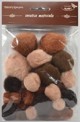 Produktbild von Braune Tonpompons, 15–40 mm, 30 Stück – Galeria Hobby
