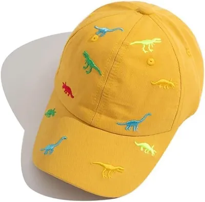 Immagine prodotto di Cappellino da baseball per bambini, con ricamo a tema dinosauri, regolabile, ideale per lo sport