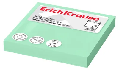 Produktbild von Haftnotizen 75x75mm Pastell wiederablösbar 100 Blatt Mint