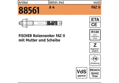 Immagine prodotto di Fischer Bulloneria di ancoraggio - acciaio inossidabile - FAZ II - 12/100 A4 - 20 pezzi