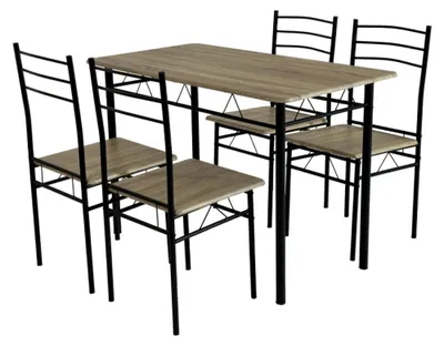 Obrázok produktu pre Kondela Jedálenský set Mako 1+4 - dub sonoma / čierna