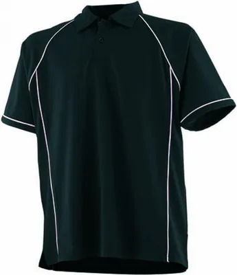Produktbild von Finden+Hales LV370 | Herren Piped Performance Polo / Coolplus®-Polyester - Farbe: Black/White - Größe: 5XL