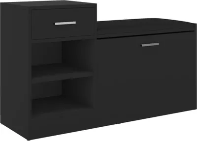 Produktbild von vidaXL Schuhbank Schwarz 94,5x31x57 cm Holzwerkstoff