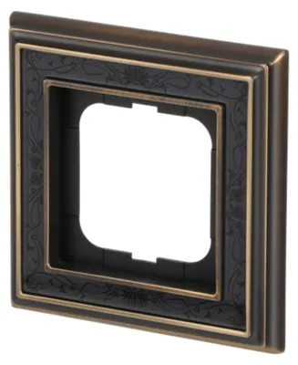 Productafbeelding van Busch Jaeger inbouwframe, 1-voudig, metaal/antiek decor, antraciet, artikelnummer 1721-843 (1754-0-4668)