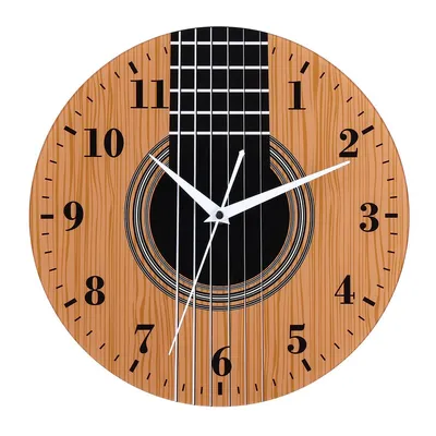 Produktbild von Gitarren Wanduhr 12 Zoll, lautlose Design Uhr ohne Ticken, Musik Dekoration für Wohnzimmer Schlafzimmer Büro, einzigartiges Geschenk für Musiker