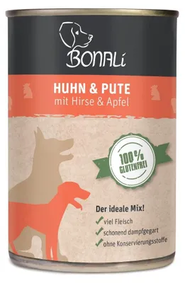 Produktbild von Bonali Nassfutter Huhn & Pute 6x400g
