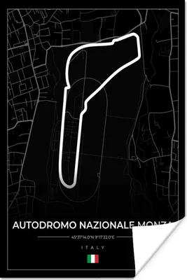 Produktbild von MuchoWow® Poster Rennsport - F1 - Rennstrecke - Italien - Autodromo Nazionale Monza - Schwarz 80x120 cm - Papierdruck
