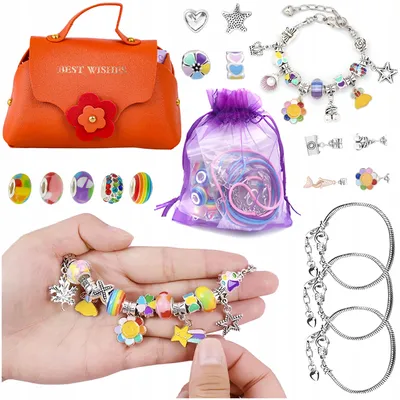 Produktbild von DK Kreativ Schmuck-Set Perlen für Armbänder Basteln Geschenk