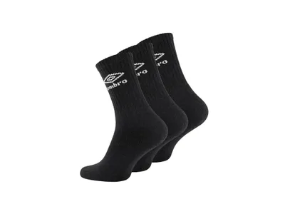 Immagine prodotto di UMBRO® calzini sportivi da uomo in cotone nero in confezione da 3 pezzi taglia 43/46