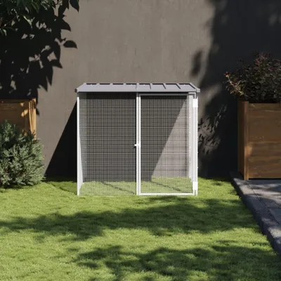 Zdjęcie produktu dla Klatka dla kur, kolor jasnoszary - 103x98x90 cm - Stal ocynkowana - Do użytku zewnętrznego