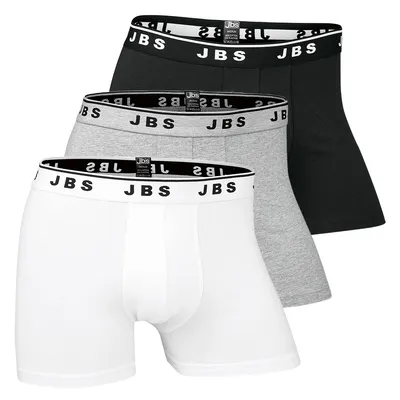 Imagen del producto de JBS - Pack de 3 pantalones cortos largos de algodón orgánico, con cinturilla elástica con logo, ajuste perfecto
