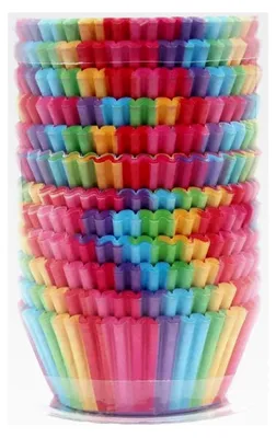 Produktbild von 200 Stück Muffin Backformen Cupcake Wrapper Regenbogen Papier