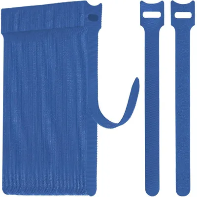 Produktbild von Klett Kabelbinder Wiederverschließbar 15cm Blau 70 Stück