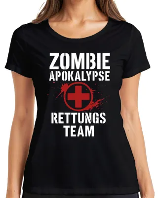 Obrázok produktu pre Dámske tričko Zombie Apocalypse Rescue Team Survival Team Emergency Paramedic, čierne, M