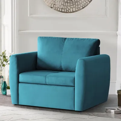 Produktbild von Relaxsessel KAMEL, Marine, Loungesessel mit Bettfunktion, Bettkasten, Samtstoff