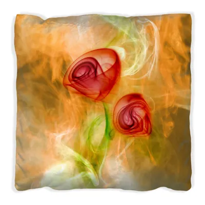 Produktbild von Wallario Premium Kissen, weiche Oberfläche, mit Motiv Abstrakte Rosen, Größe: 40 x 40 cm, mit weißer Rückseite