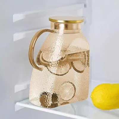 Immagine prodotto di Caraffa in vetro con coperchio - elegante caraffa in vetro - 1500 ml - vetro