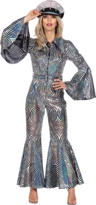 Produktbild von Psychedelischer Disco Catsuit silber Größe: 38