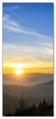 Produktbild von Wallario selbstklebende Türtapete 93 x 205 cm - Sonnenaufgang über dem Schwarzwald - Abwischbar, rückstandsfrei zu entfernen