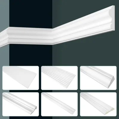 Zdjęcie produktu dla GRAND DECOR, listwy ścienne gładkie, nowoczesne, z pianki poliuretanowej, białe - 2 metry, seria CR