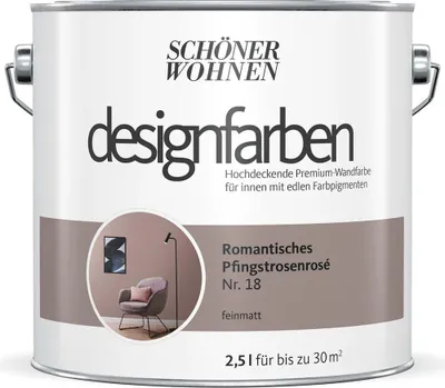 Produktbild von Schöner Wohen Designfarben 2,5 Ltr. Romantisches Pfingstrosenrose Nr. 18