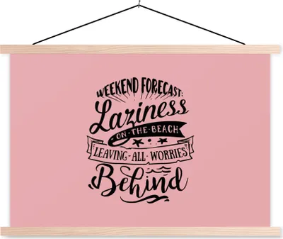 Produktbild von MuchoWow® Textilposter Sommer - Zitat - Rosa 60x40 cm mit holzfarbenen Rahmen - Bilder
