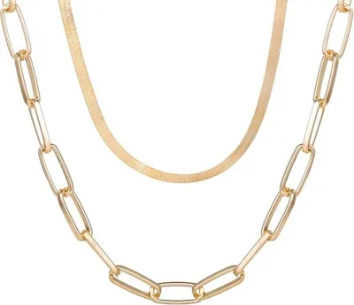 Produktbild von Moderne Doppelkette - Different Halskette Typ5 in Gold KP7435