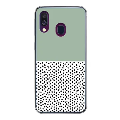 Obrázek produktu pro Kryt na mobilní telefon pro Samsung Galaxy A40 Tečky - zelená - černá Silikonové měkké pouzdro