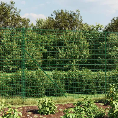 Produktbild von vidaXL Maschendrahtzaun mit Bodenflansch Grün 1,4x25 m
