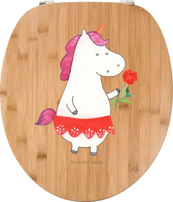 Produktbild von Mr. & Mrs. Panda Klodeckel Einhorn Dame - Transparent - Geschenk, WC Sitz, Unicorn, Klobrille, Klo-Deckel, Toilettendeckel, klo deckel, Lady, Freundin, Einhörner