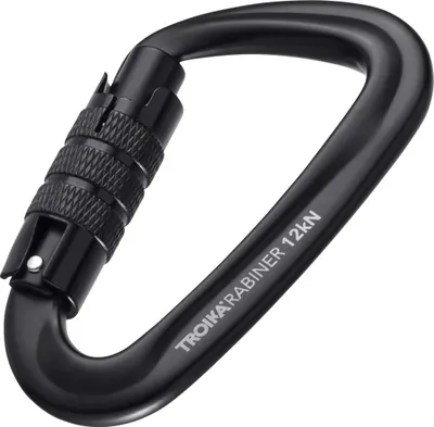 Produktbild von TROIKA Karabiner mit Sicherheitsdrehverschluss  – TROIKARABINER – 12 kN Zugkraft7075 -Aluminium