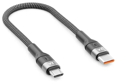 Produktbild von deleyCON 0,15m Micro USB Kabel USB-C auf Micro-USB Stecker