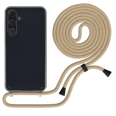 Produktbild von EAZY CASE Handykette kompatibel mit Samsung Galaxy A55, Handyhülle mit Umhängeband, Handykordel, Schutzhülle Clear, Band in Blau