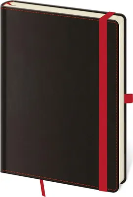 Obrázek produktu pro Zápisník Black Red - tečkovaný L, 14,5 × 20,5 cm