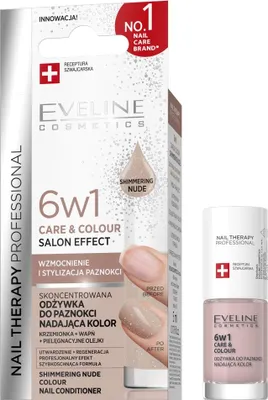 Image de Eveline Cosmetics Nail Therapy Professional – soin des ongles, longue tenue, soin, Shimmering Nude