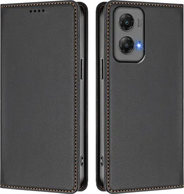 Obrázek produktu pro Kožené pouzdro pro Motorola Moto G Stylus 5G 2024, magnetické flipové pouzdro zPolyuretankůže se stojánkem Černá