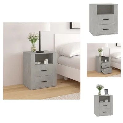Immagine prodotto di vidaXL Comodino grigio cemento 50x36x60 cm materiale legno - Comodini