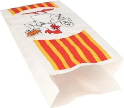 Produktbild von 100 Hähnchenbeutel, Papier mit HDPE-Einlage 24 cm x 10,5 cm x 5,5 cm "Grillhähnchen" 1/2