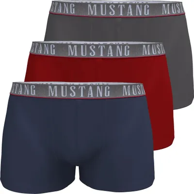Produktbild von Herren Boxershorts von Mustang Retropants 3er-Pack Rot/Navy/Anthrazit
