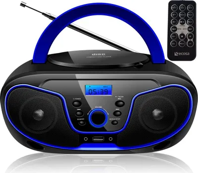 Zdjęcie produktu dla Odtwarzacz CD Cyberlux Stereo Przenośne radio dla dzieci Boombox Niebieski