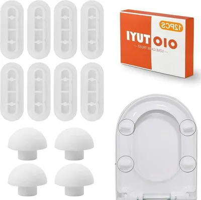Produktbild von 12 Stuks Wit Rubber WC-Bril Dekselstopper Softclose Toiletdeksel