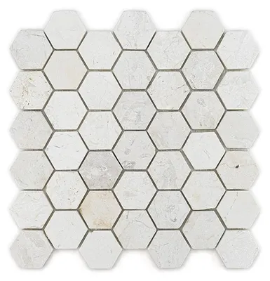 Produktbild von Naturstein Mosaik Hexagon Elfebnbein | 28,5x31,5 cm | 1 m²/s