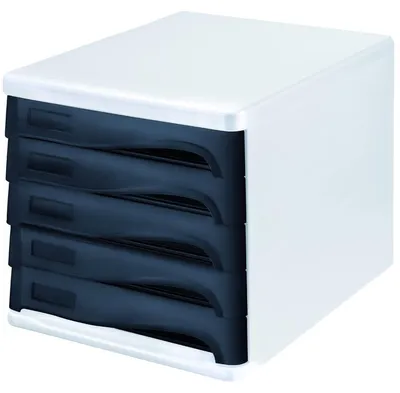 Produktbild von helit Schubladenbox economy H6129498 DIN A4-C4 l.gr/sw