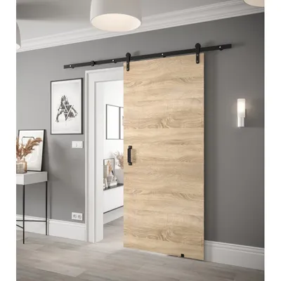 Produktbild von Schiebetür mit Beschlägen LEONTINA 1 – 90 cm, Eiche Sonoma