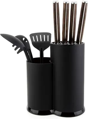 Produktbild von Famanu Messerhalter 2-in-1 - Rund, Schwarz, Platzsparend