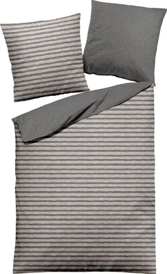 Produktbild von DORMISETTE Bettwäsche Flanell BL 155x220 cm grau Bettbezug Bettzeug